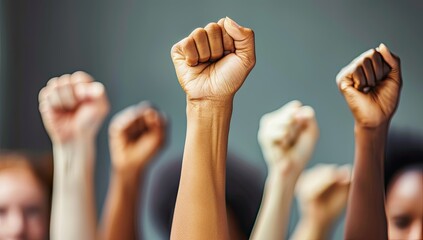 Close-up of Raised Fist for Solidarity