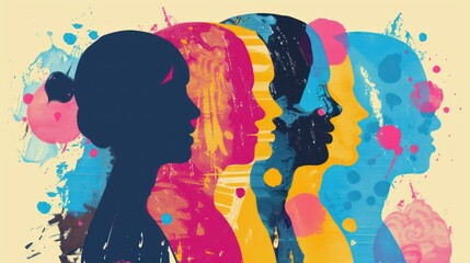 Poster or flyer promoting mental health awareness with colorful and supportive messages