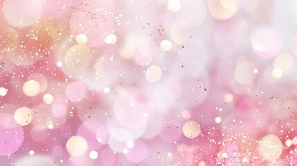 Sparkling background, dust pink and gold soft lights, watercolor style