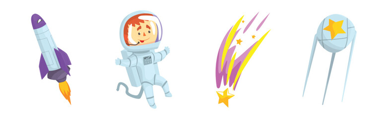 Astronaut Outer Space Object and Attribute Vector Set