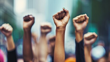 Raised Fist in Unity and Strength