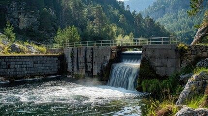 Small hydropower plant integrated into a natural setting
