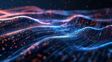 Abstract graphic depicting data flow in a webinar