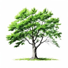 Fototapeta premium the AI Image Generator, a tree with vibrant green leaves against a black background