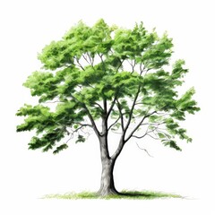 Fototapeta premium the AI Image Generator, a tree with vibrant green leaves against a black background