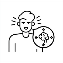 ADHD line color icon Sign for web page
