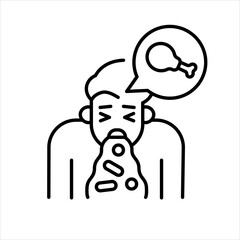 Bulimia line color icon Sign for web page