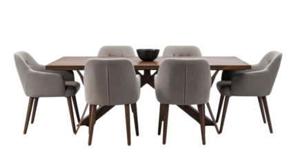 Wooden home furniture on transparent background 