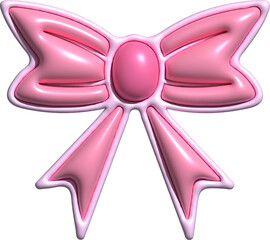 Naklejka premium 3D Coquette Simple Bow Element Pink
