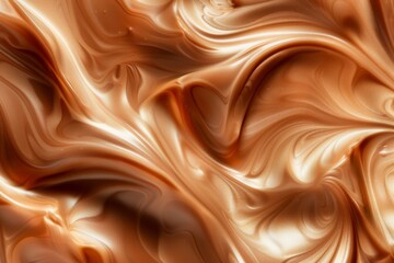 Abstract background wallpaper. fluid, marbled surface of melted melting chocolate ice cream, with rich browns and warm oranges. Sweet thick and sticky. Milk, Dark, and White Choc, caramel glaze