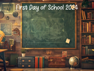 First Day of School digital photo background, back to school background, photo backdrop