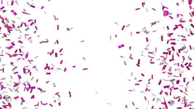 blue confetti explosion on white background for gender reveal - 3D rendering