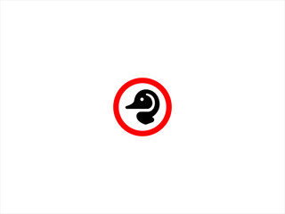 Obraz premium The logo features a stylized duck head in profile, with smooth, flowing lines that capture the duck's distinct beak and eye.
