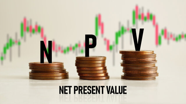 NPV Net Present Value is shown as business and financial concept