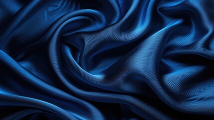 Fototapeta premium Blue fabric drapes and folds. Perfect for projects related to fashion, textiles, or luxury.