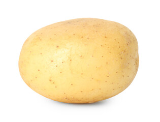 One young fresh potato isolated on white