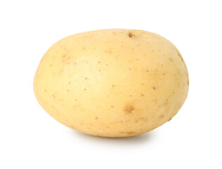 One young fresh potato isolated on white