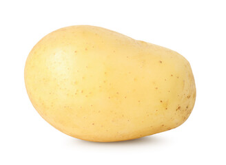 One young fresh potato isolated on white