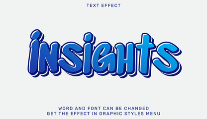 Insights text effect template in 3d design