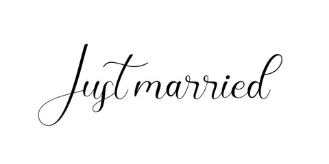 Just Married Vector Design Isolated on Transparent Background – Perfect for Wedding Invitations and Decorations