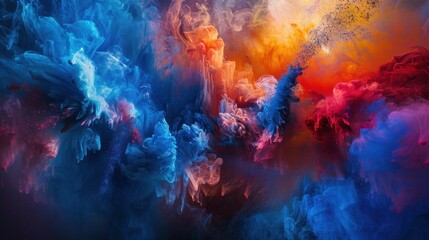 Fototapeta premium Abstract Colorful Swirling Paint Explosion