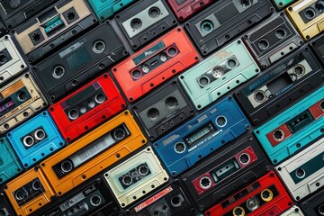Colorful Assorted Cassette Tapes