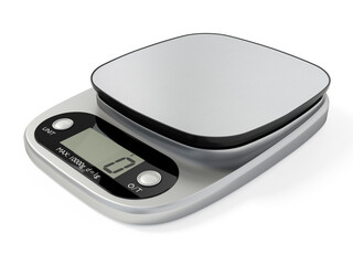 Digital kitchen scale isolated on white background. 3D illustration