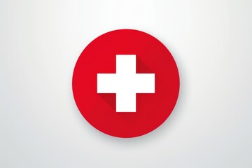 Obraz premium Red cross symbol on a white background representing healthcare and medical services clean and professional design
