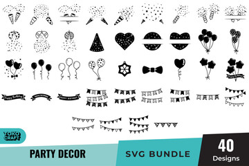 Set of Party Decor SVG Design