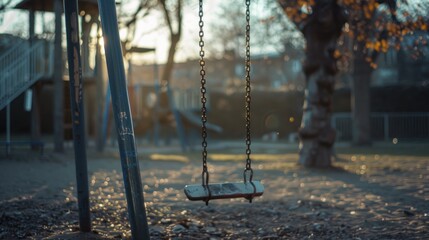 A Swing Set in the Golden Hour