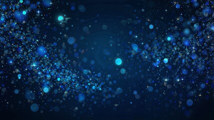 Dark blue blurred background with bokeh lights. 2