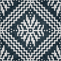 Mosaic tiles decorative background, seamless repeating vector pattern template for  wallpaper, background, wood print, metal print, plastic print, glass print, decor