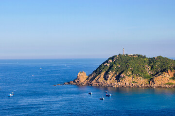 Fototapeta premium Dai Lanh Lighthouse at Mui Dien (Dien Cape), Phu Yen Province, Vietnam