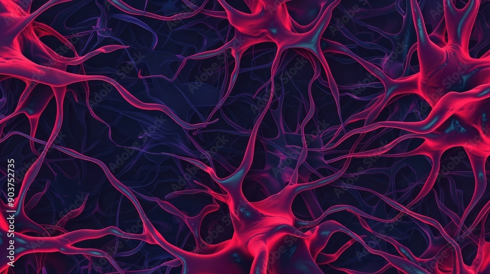 Poster a showcasing the complex neural patterns and interconnected structures representing the advanced and