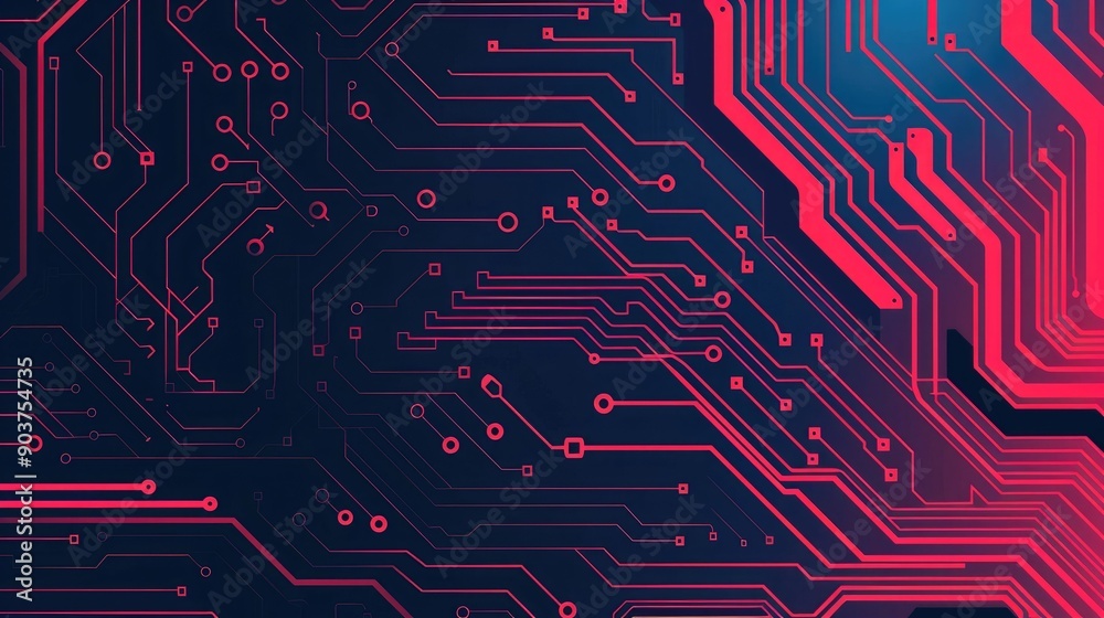 Poster intelligent circuits with abstract shapes futuristic background depicting intricate digital network 