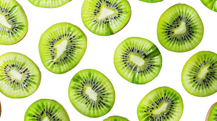 Fototapeta premium Kiwi slice on transparent background