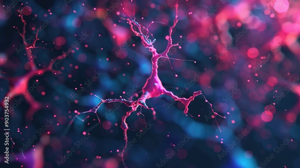 Poster glowing neural data visualization abstract digital background of futuristic scientific data analysis