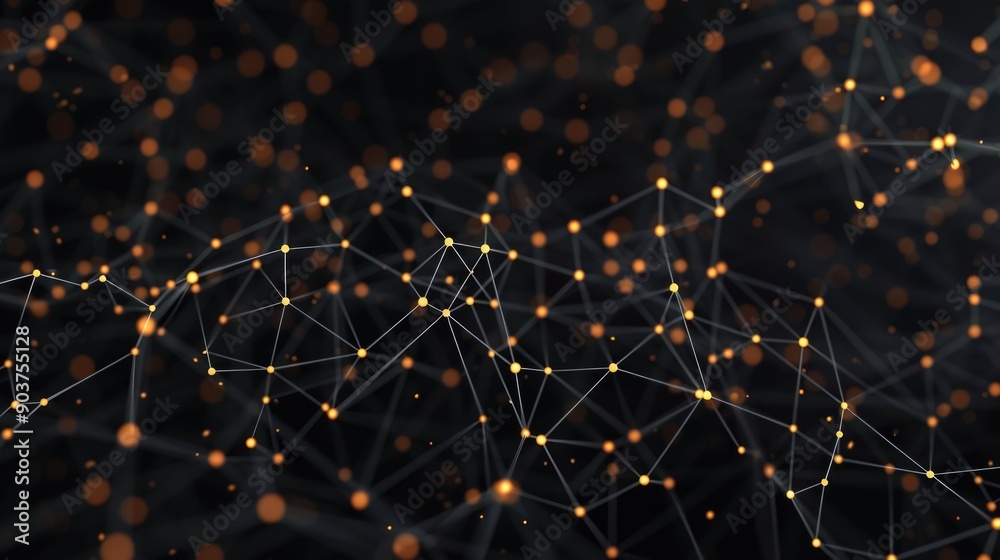 Fototapete Intricate of a complex brain circuit mapping with glowing interconnected nodes and lines representing the visualization of neural intelligence and data analysis concepts