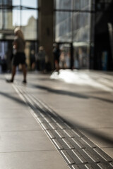 path for the blind - improving signposts for the disabled - raised signs on the ground