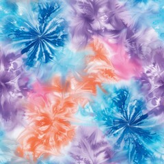 a seamless tie-dye pattern rendered in watercolor style