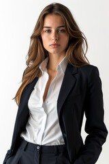 Obraz premium A businesswoman wearing formal suit isolated created with Generative AI