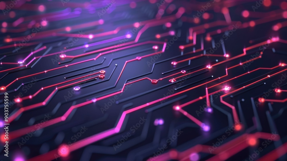 Poster visually striking depicting the interconnected nodes and circuits of advanced intelligence systems t