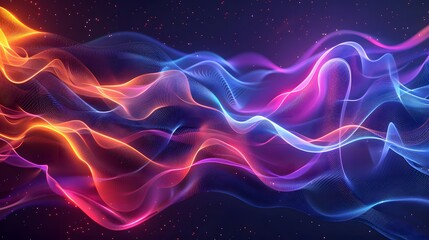 Obraz premium Vibrant Waves of Light in a Cosmic Space Background
