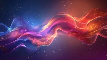 Fototapeta premium Vibrant Waves of Color and Light in a Cosmic Background