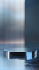 empty room with a table with close up product display podium