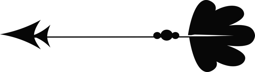  tribal ethnic arrow divider, native indian bow boho in doodle style