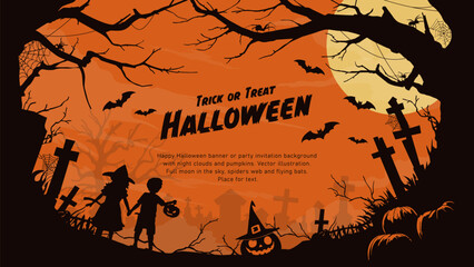 Halloween background with scary elements