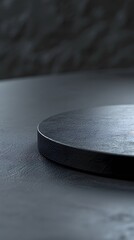 empty room with a table with close up product display podium
