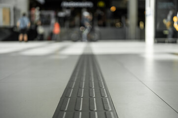 Path for the blind - road markings, airports and train stations - infrastructure for the disabled - route indication