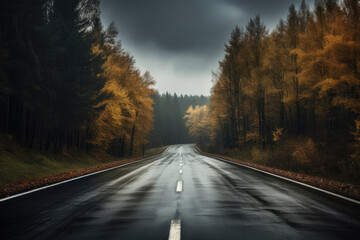 Fototapeta premium Spring country road with trees and sun rise in the morning, nature and travel environment road. 